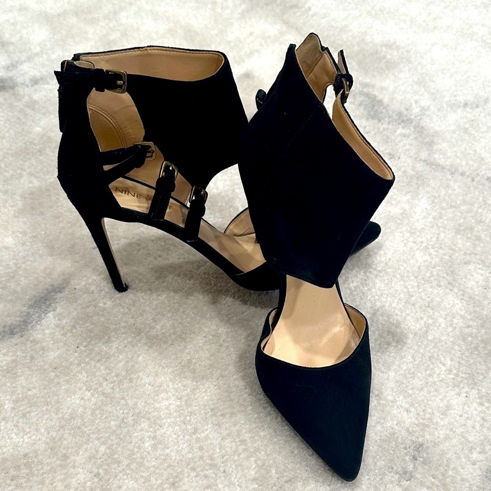 Nine West Black Ankle Strap Heels